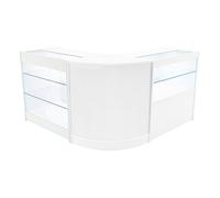 (2 x 900mm W Counters & 1 x 600mm W Corner Unit - White) Shop Counter Set Hera LED Light K C CM60 Lockable