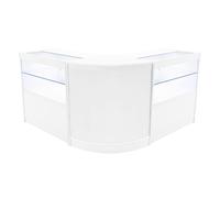(2 x 900mm W Counters & 1 x 600mm W Corner Unit - White) Shop Counter Set Selene LED Light Lockable