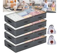 2 X 90L Large Underbed Storage Bag Clothes Zipped Organizer Fabric Storage Bag