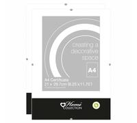 2 x A4 Clip Frame with Styrene Front, Certificate Display Frame, Wall-Mounted, Ideal for Home, Office, Photo, and Award Presentation, Easy Clip Design, Shatterproof Clear Finish