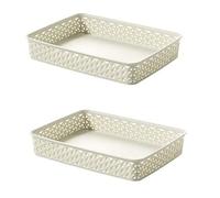 Curver My Style Rattan Tray Vintage White A4