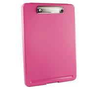 2 x A4 Plastic Compact Clipboard Paper Storage Box File - Pink