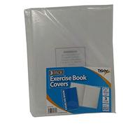 2 x A5 Clear Exercise Book Covers (240mm x 180mm) Strong Plastic Protecting Sleeves School Notebook (3 Pack)