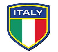 2 x A5 Medium Glossy Vinyl Stickers - Italy Flag Crest Italian Laptop #4014 (17cm Tall x 15cm Wide, Self Adhesive)