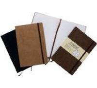 2 X A5 Suede Effect Notables Plain Notebook Sketchbook Jot Pad Brown