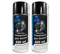 2 x AABCOOLING Compressed Gas Duster 400ml - Air Duster for Cleaning Computer, Keyboard, and Other Office Equipment, Air Compressor, PC Keyboard Cleaner, Aerosol, Can Computer Cleaning Kit
