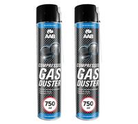 2 x AABCOOLING Compressed Gas Duster 750ml - Air Duster for Cleaning Computer, Keyboard, and Other Office Equipment, Air Compressor, Air for PC, Keyboard Cleaner, Aerosol, Can Computer Cleaning Kit