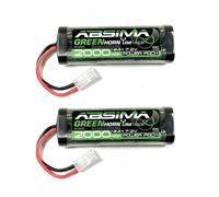2 x Absima Greenhorn 2000mah 7.2v NiMh Battery RC Car Boat Tamiya Plug 4100005
