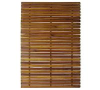 2 x Acacia Wood Bath Mat 80 x 50 cm Non-Slip with Rubberised Underside for Bath Shower Sauna Spa Comfortable Moisture Protection and Quick-Drying Bath Mat