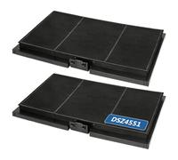 2 x Activated Carbon Filters for Bosch Siemens EVAYP - Compatible with DSZ4551, LZ45510, 11025805, 11008080, Neff Z54TC01X0, Constructa, Junker - Cooker Hood Filter, 300 x 190 x 22 mm