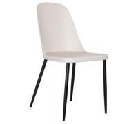 2 x Addison Calico Plastic Duo Dining Chair with Black Metal Legs