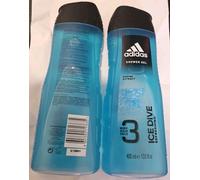 Adidas Ice Dive 3-in-1 Face Body Hair Shower Gel 400 ml x 2