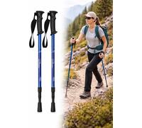 2 x Adjustable Hiking Trekking Poles (65cm-135cm) with Anti-Shock System, Ergonomic PVC Grip, Mud Basket & Durable Rubber Tip - Lightweight Aluminum Walking Poles for Hiking, Trekking & Outdoor Trails