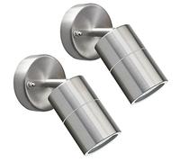 2 x Adjustable Outdoor Wall Light Stainless Steel IP44 35w (ZLC010) Zenon Lighting Collection