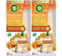 2 x Air Wick Active Fresh 24/7 Automatic Spray Diffuser Unit + Pumpkin Spice & Everything Nice Refill 228ml