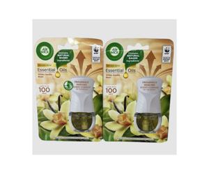 2 x Air Wick Scented Oil Plug Diffuser & Refill White Vanilla Bean 19ml