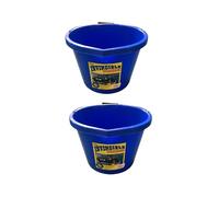 2 X Airflow Heavy Duty Invincible Builders Bucket -3 Gallon /15 Litre - Strong Handle&Calibrated Markings- Multi-Purpose Mixing, Gardening,Farm&Construction Use-Pack of 1 to 5-Multi Colours_Blue