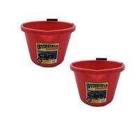 2 X Airflow Heavy Duty Invincible Builders Bucket - 3 Gallon / 15 Litre - Strong Handle & Calibrated Markings - Multi-Purpose Mixing, Gardening,Farm&Construction Use-Pack of 1 to 5-Multi Colours_Red