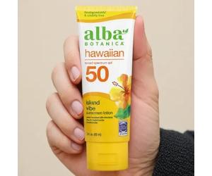 2 X Alba Botanica,Hawaiian Sunscreen Lotion,SPF 50, Island Vibe,3 fl oz (89 ml)