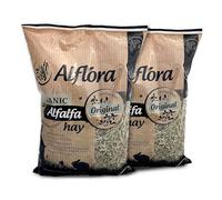 2 x Alflora Organic 1kg Premium Alfalfa Meadow Hay Original-100% Natural-16% Protein, Fibre and Nutrient Rich-Everyday Hay For Rabbits, Gerbils, Hamsters, Guinea Pigs (2 pack,count of 2,Unflavoured)