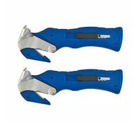 2 x All-in-One Ergonomic Safety Knife | Shrink Wrap, Rope, Letter, Strapping & Tape Cutter Tool | Box Carton & Package Opener