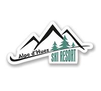 2 x Alpe d'Huez Ski Resort Vinyl Sticker Decal iPad Laptop Travel Helmet #4661 (10cm Wide x 5cm Tall)