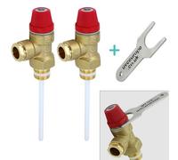 2 X Altecnic - Caleffi Temperature & Pressure Relief Valve 1/2" 7 Bar 90 Degreec 309470 + Tpr Key