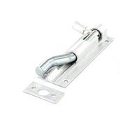 2 X Aluminium Necked Door Bolt 1" Wide - 100mm - Silver