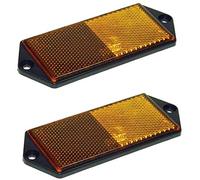 2 x Amber Orange Side Reflectors for Trailers, Trucks, Maypole, Square, Bracket