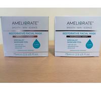 2 x Ameliorate Restorative Facial Mask 75ml Dry Dhydrated Rough Skin Moisturises