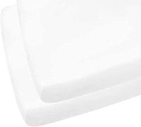 2 x AmigoZone 100% Egyptian Cotton Cot Bed Fitted Sheet (White, Cot Bed (70 x 140cm))