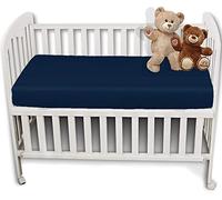 2 x AmigoZone Pollyotton Cot Bed Fitted Sheet (Navy, (Cot 60 x 120cm))