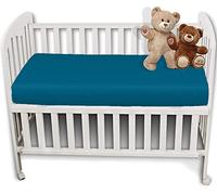 2 x AmigoZone Pollyotton Cot Bed Fitted Sheet (Teal, (Cot 60 x 120cm))