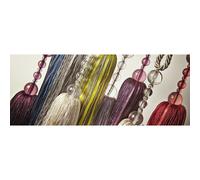 2 x Amy Tie Backs Elegant Acrylic Beaded With Ribbon And Silk Effect Skirt Pair