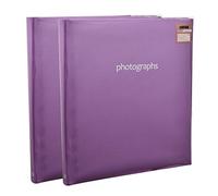 2 x Arpan 5 x 7'' /13x18cm 120 Photos Large Slip in Photo Album Memo Book - With Index Page/DVD Pockets (Purple)