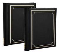 2 x Arpan Large Deluxe Self Adhesive Photo Album Totaling 80/Sheet 160/Sides - Black