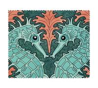 2 x 'Art Nouveau Seahorses' Microfibre Lens/Glasses Cleaning Cloths (LC00028546)