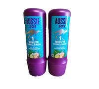 2 X Aussie SOS 1 Minute Miracle Mask All in One Colour Rescue 250ml Nourishes