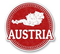 2 x Austria Vinyl Sticker iPad Laptop Car Luggage Travel Tag Map Flag Gift #5562 (10cm x 10cm)
