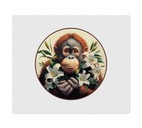2 x 'Baby Orang Utan With Lillies' Microfibre Lens/Glasses Cleaning Cloths (LC00028849)