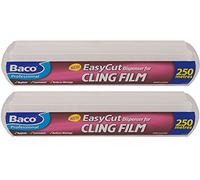 2 x Bacofoil Professional Easycut Cling Film & Dispenser 250 Metres x 35 cms