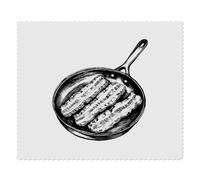 2 x 'Bacon in a Frying Pan' Microfibre Lens/Glasses Cleaning Cloths (LC00026151)