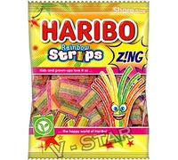 2 x BAGS HARIBO SWEETS PACKS - FRESH STOCK (STRIPS ZING 130g)