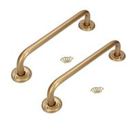 2 x Bathroom Grab Bar for Elderly, Disabled, Seniors - 200 mm Gold Safety Handrail with Fixings - Powder Coated Steel Anti-Slip Mobility Support Handle for Shower, Bath, Toilet, Stairs, Home, Care