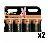 2 x Battery Pack Size of 4 Duracell Plus D Alkaline Batteries 1.5V LR20