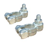 2 x Battery Terminals Pair Positive & Negative Stud Type Nut 8mm + -