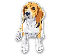 2 x Beagle Dog Vinyl Sticker Bike Laptop Helmet Car Fun Gift Dogs Animal #4384 (5.8cm Wide x 10cm Tall)