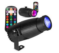 2 x BeamZ PSZ18W LED Pin Spots with Zoom, 18W RGBW DJ Spot Light Kit for Disco Ball, Mirror Ball Lighting, Home Parties, Event and Stage Use, 16 Colours, Remote, Adjustable Beam, Mount Brackets