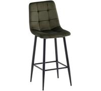 2 x Bella Juniper Green Velvet Fabric Counter Stool