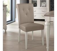2 x Bentley Designs Montreux Soft Grey Upholstered Dining Chair - Grey Bonded Leather